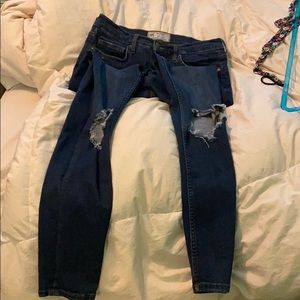 Free people skinny knee hole jeans